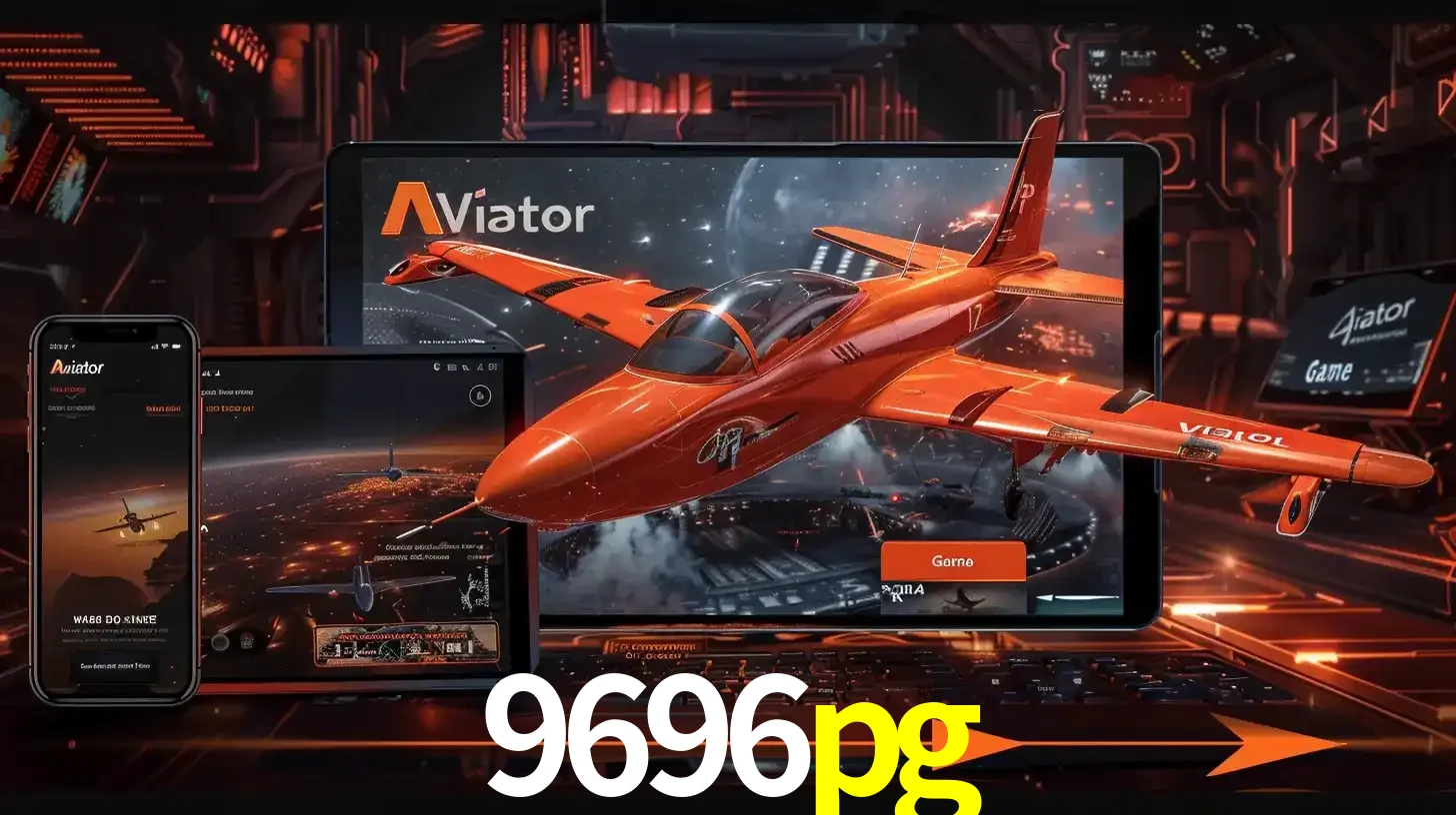 Apresentação tecnológica do jogo Aviator com um avião saindo da tela de um tablet, demonstrando a experiência imersiva em múltiplos dispositivos no 9696pg.